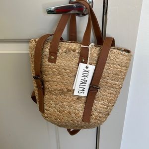 XIX Straw bag/mini backpack. NWT.